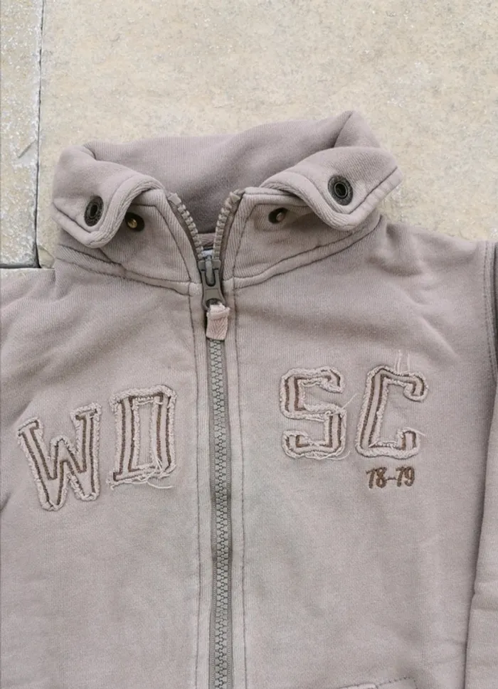 Sweat gilet zippé tape à l'œil 5 ans beige - photo numéro 2