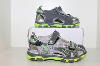 sandales nus pieds grise et verte 29