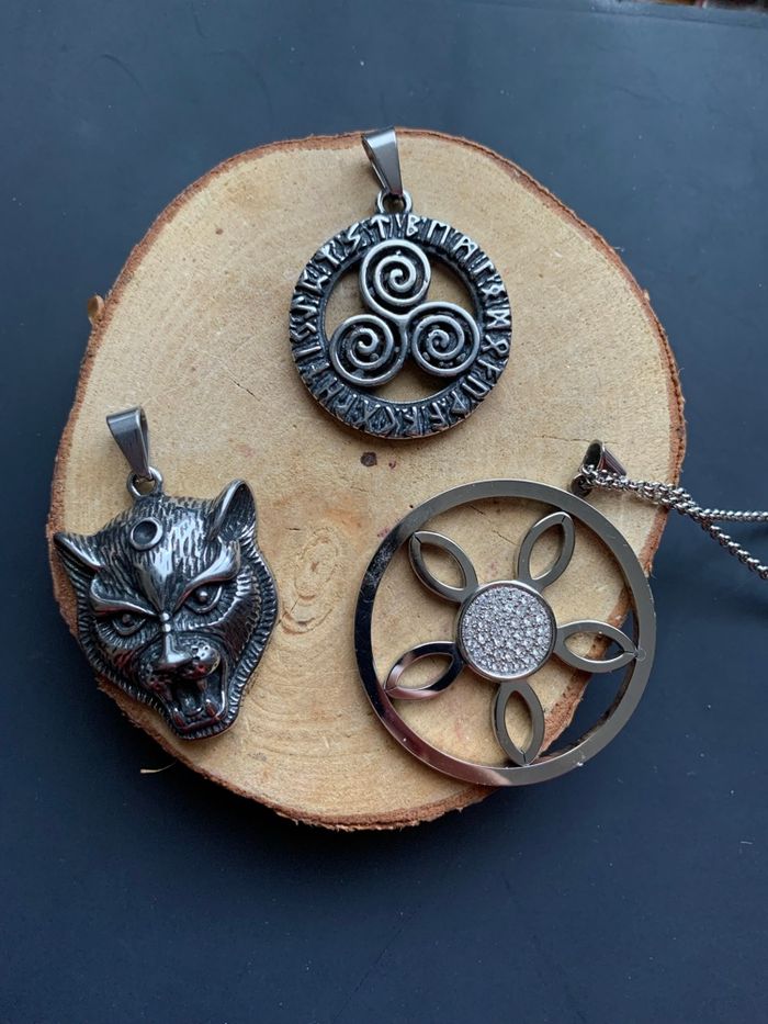 Pendentif collier en acier inoxydable