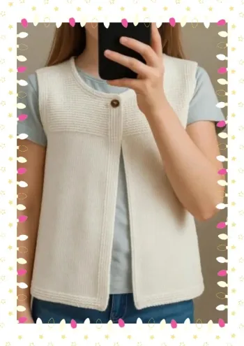 🧵 Joli gilet sans manches fille – Lililotte – Taille 8 ans