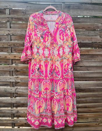 Robe longue rose - Taille L