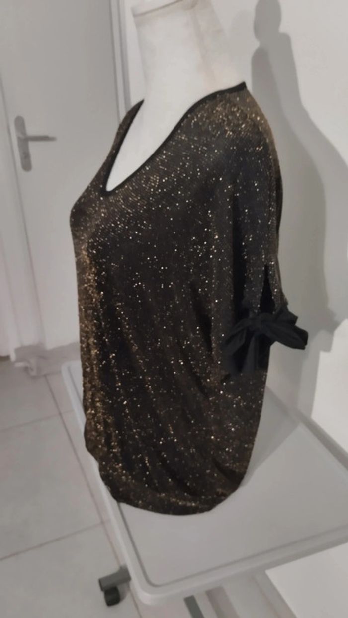 Haut à paillettes femme / haut de soirée femme taille S - photo numéro 3