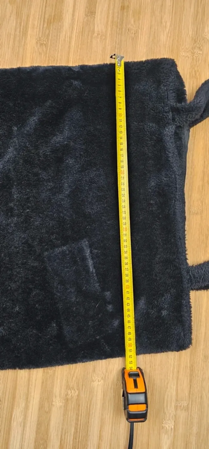 Grand sac cabas noir en fausse fourrure très bon état - photo numéro 6
