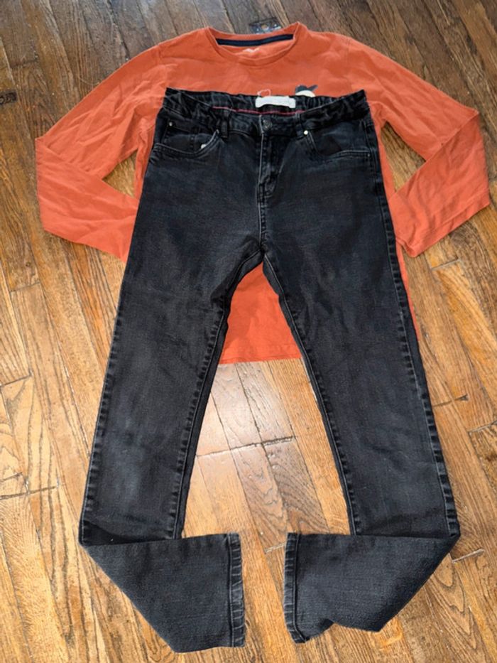 T-shirt vertbaudet et jeans Monoprix 14 ans - photo numéro 3