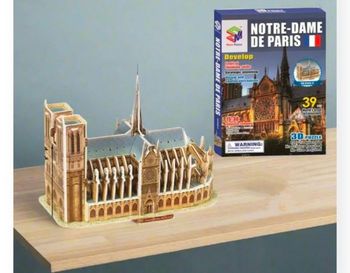 Puzzle 3D - Notre Dame de Paris - Papier - 39 Pièces -15,5x7x11cm


