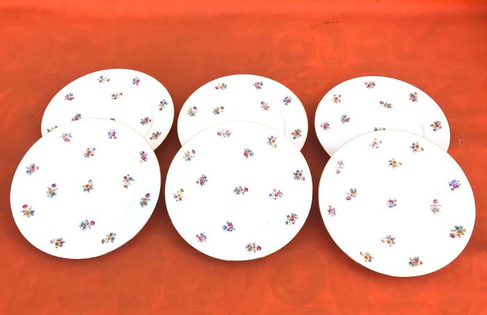 6 assiettes plates anciennes  Porcelaine  P.N France - photo numéro 4