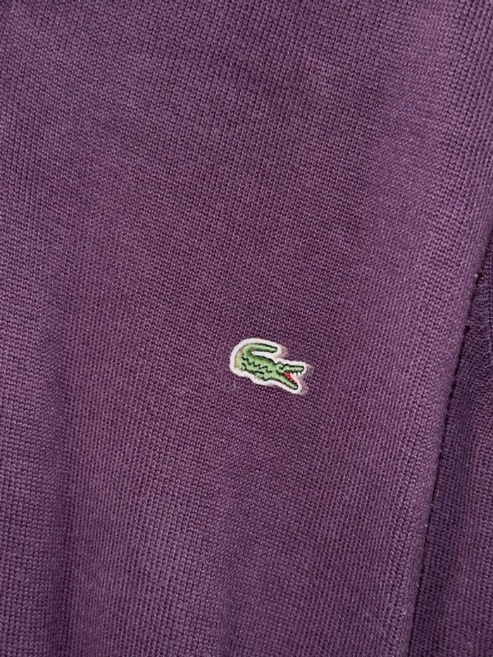 Pull violet col en V#Lacoste authentique #taille 40/42 - photo numéro 3