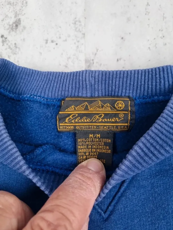 Sweat col rond Eddie Bauer bleu – Taille M Homme - photo numéro 3