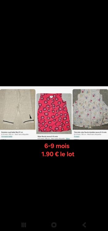 Lot vetement fille 6-9 mois neuf