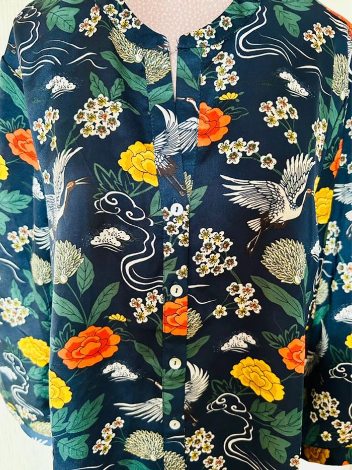 🎋🪷Tunique longue en satin esprit japonais Japanese garden-style satin tunic🪷🎋 - photo numéro 8