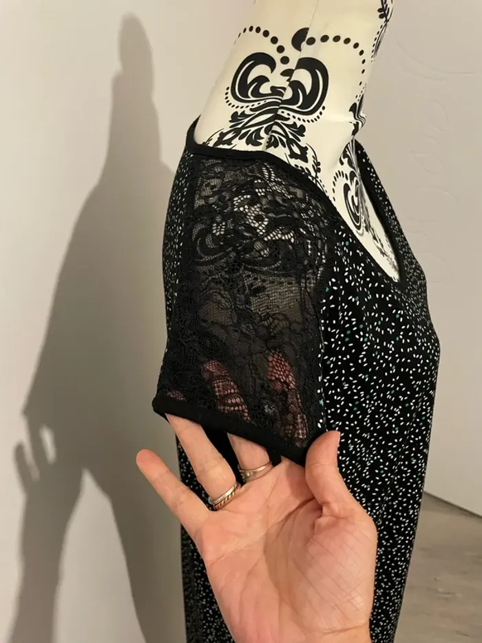 Robe noire à pois – La Halle – Taille XL – Élégante et confortable - photo numéro 4