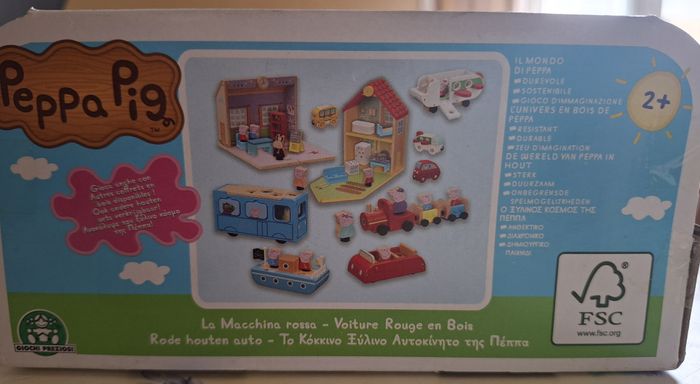 Peppa pig voiture rouge en bois - photo numéro 6