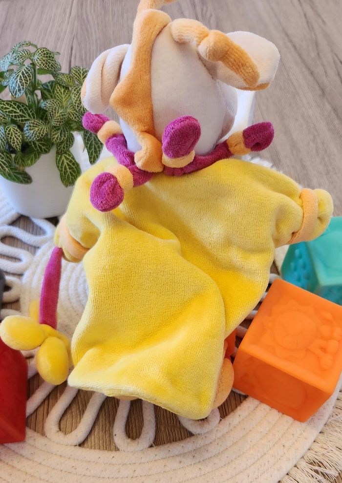 Doudou Girafe Marionette Baby Nat Orange - photo numéro 7