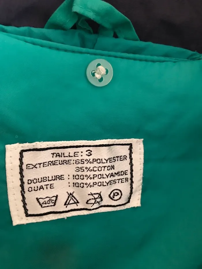 Parka anorak blouson ski taille 3 vert rétro vintage années 80 - photo numéro 6