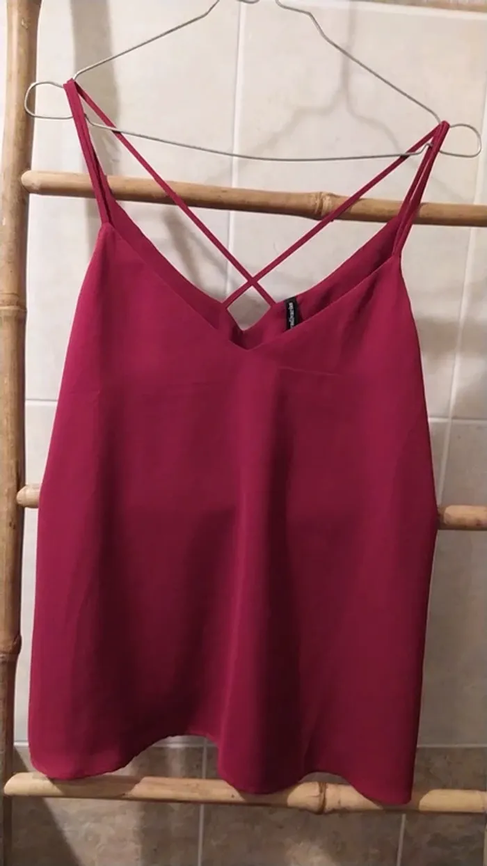 Top bretelles rouge S Stradivarius
