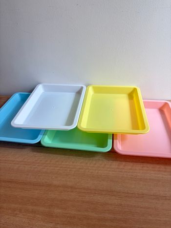  Lot de 6 plateaux Montessori – activités enfants – 24 x 18 cm