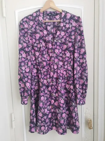 🍙 Robe fleurie romantique mauve taille M