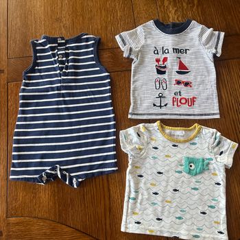 Lot de 3 vêtements été garçon 3 mois  .