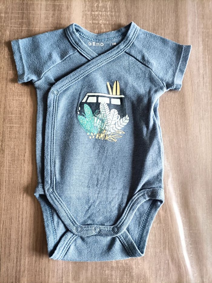 Lot de 3 bodies manches courtes Gémo 3 mois - photo numéro 2