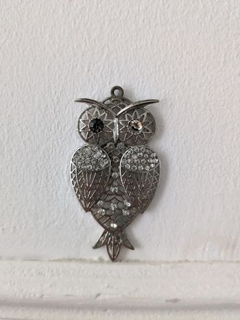 Pendentif chouette argenté