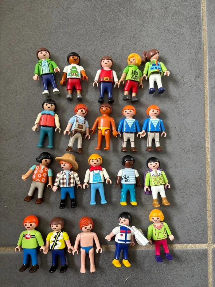 Personnages playmobil enfants adulte animaux chevaux, poulain - photo numéro 4