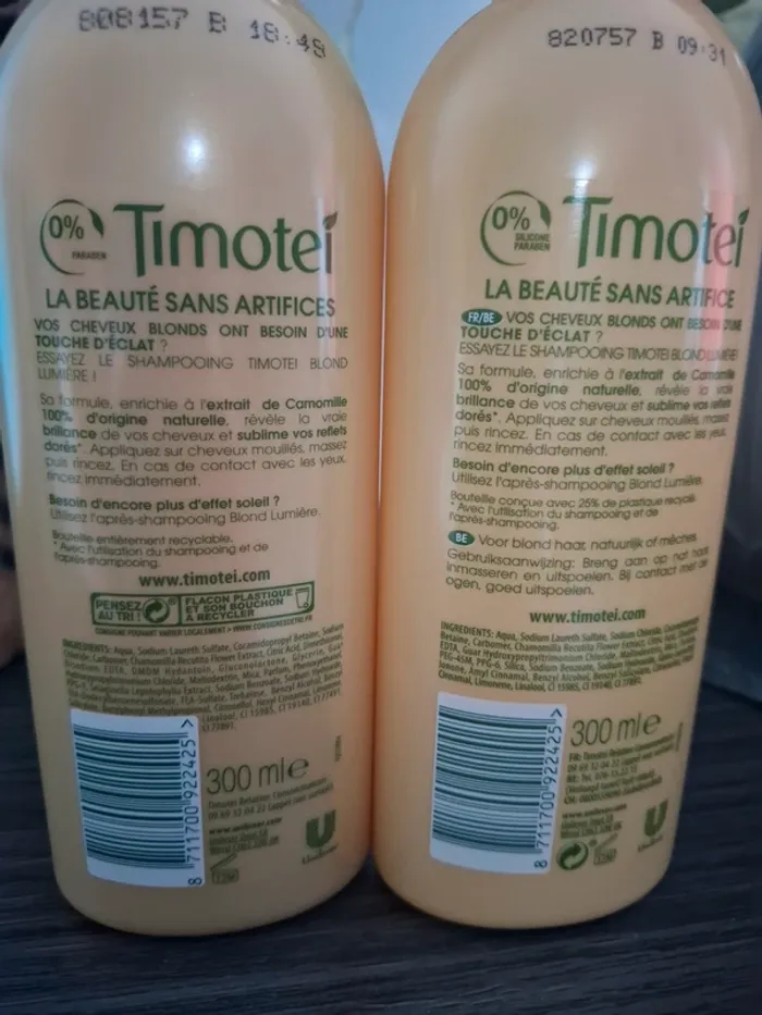 Lot de 2 Shampoings timotei blond lumière - photo numéro 2