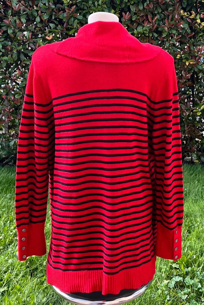 Pull rouge et noir grand col Lauren Ralph Lauren pour femme, taille 1X (XL) - photo numéro 2