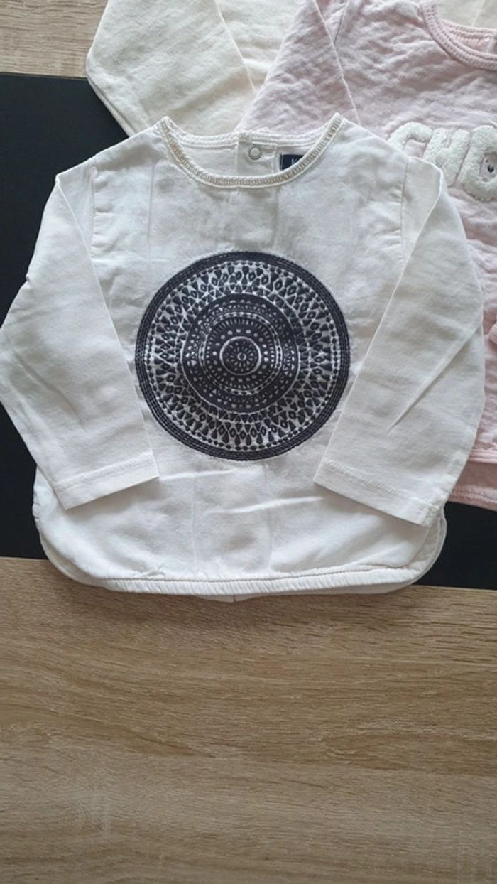 Lot de 4 tee-shirts manches longues 9 mois - photo numéro 3