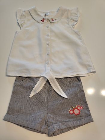 Ensemble neuf short chemise 18 mois Orchestra