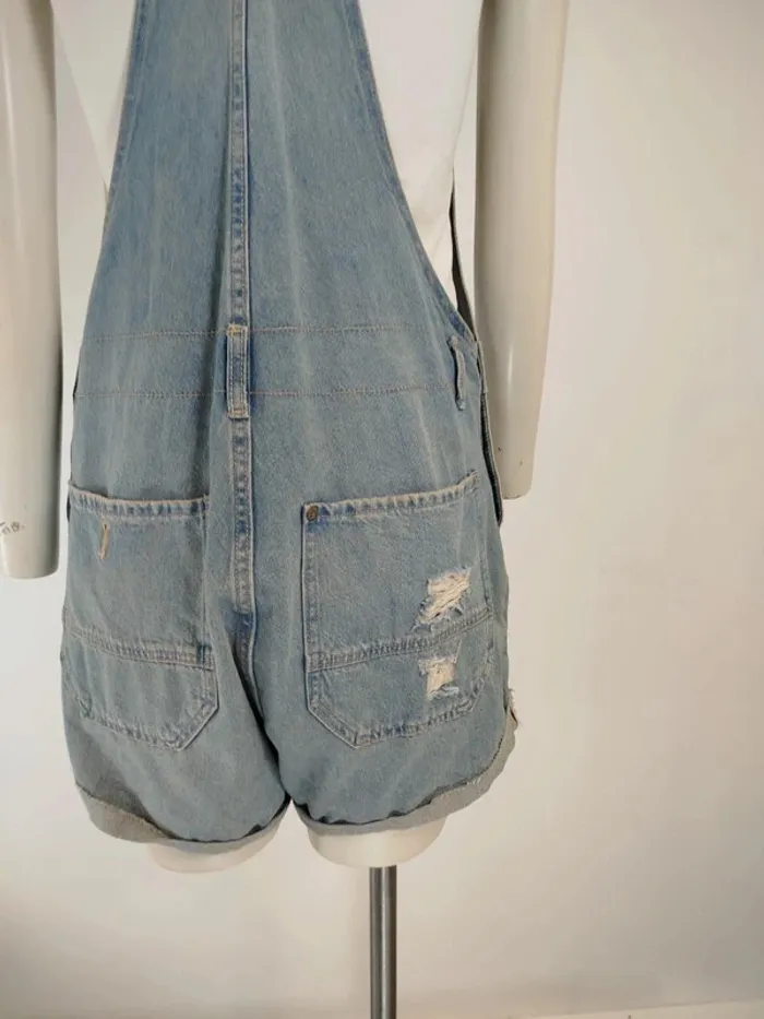 Salopette short en Jean femme - Taille 38 M - A169 - photo numéro 7