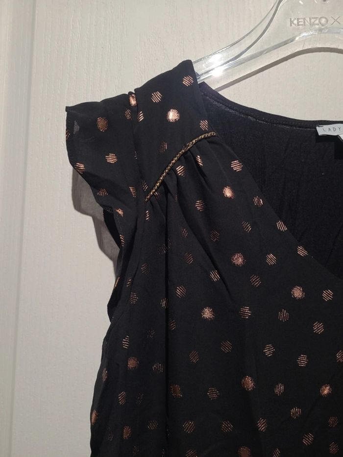 Haut manches courtes noir et bronze - photo numéro 2