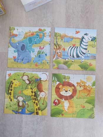 Lot 4 puzzles 12 à 25 pièces progressif savane Educa