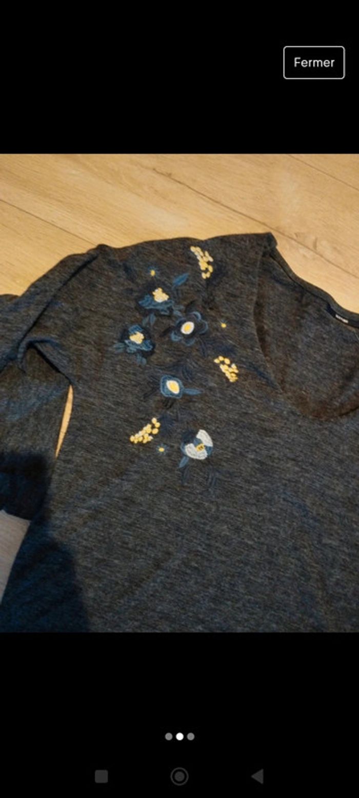 Pull fin broderies romantique bohème taille s Kiabi - photo numéro 2