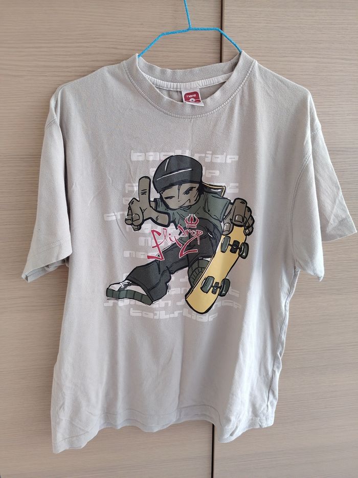 T-shirt personnage manga, Here There, 13-14 ans (158/164), beige - photo numéro 4