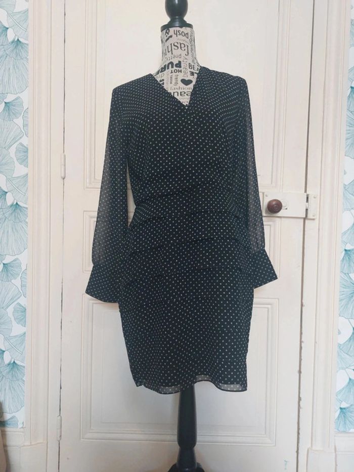 Robe à pois noire L - photo numéro 5