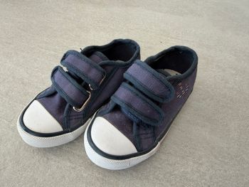 Chaussures baskets basse enfant 23 bleu marine à scratch