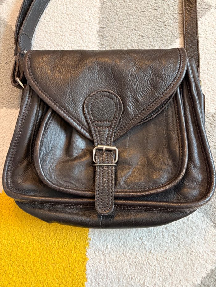 Sac à bandoulière en cuir noir Paul Marius - photo numéro 3