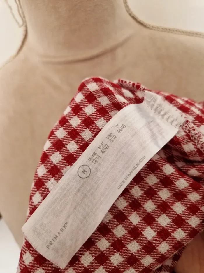 Chemise haut de pyjama a carreaux primark taille M - photo numéro 6