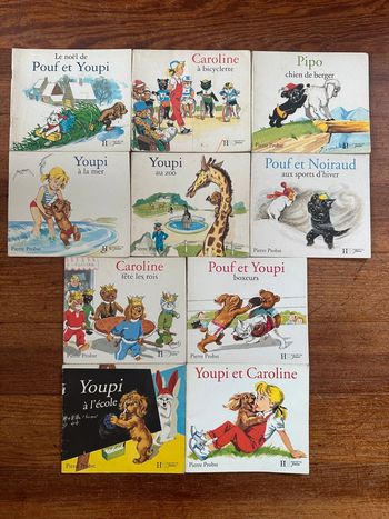Pierre Probst - Caroline Câlin - Lot de 10 livres albums anciens Hachette Jeunesse
