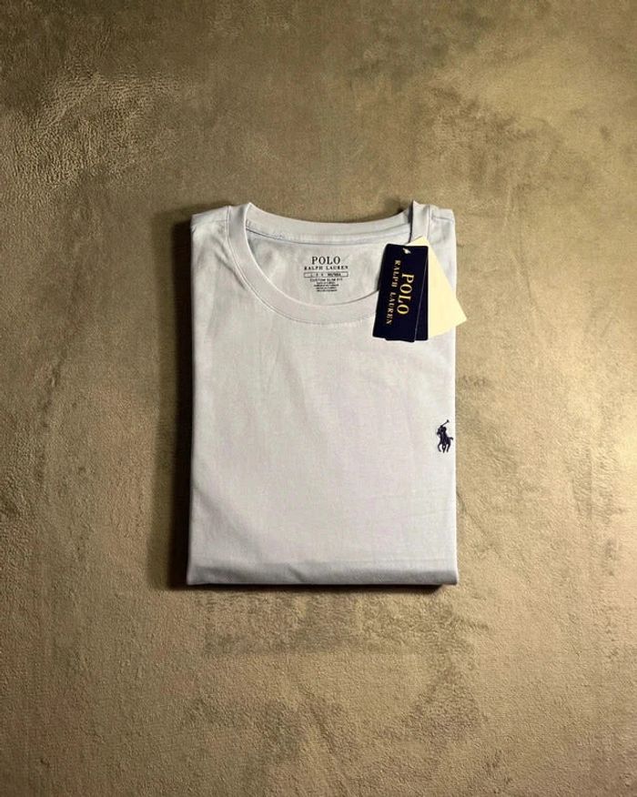 T-shirt Ralph Lauren Crewneck Embroidered Light Blue Navy Poney – Taille L