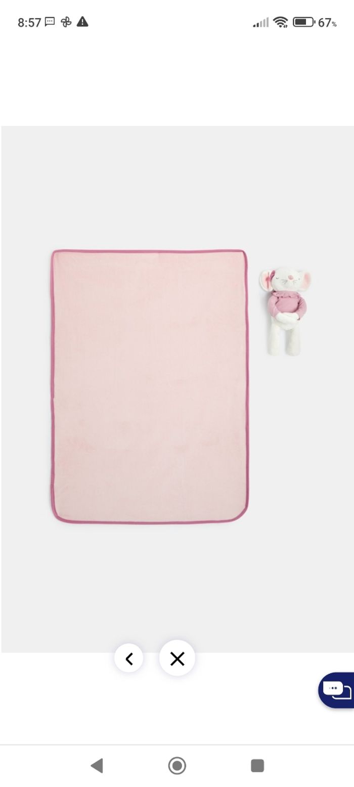 Plaid polaire Okaïdi avec doudou souris neuf - photo numéro 3
