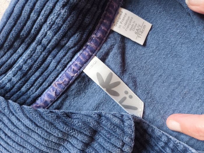 robe hiver 6 ans fille  bleu marine en velours douce presque neuf - photo numéro 4