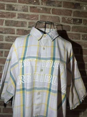 Chemise à carreaux manches courtes Berhka Taille M 100% Coton