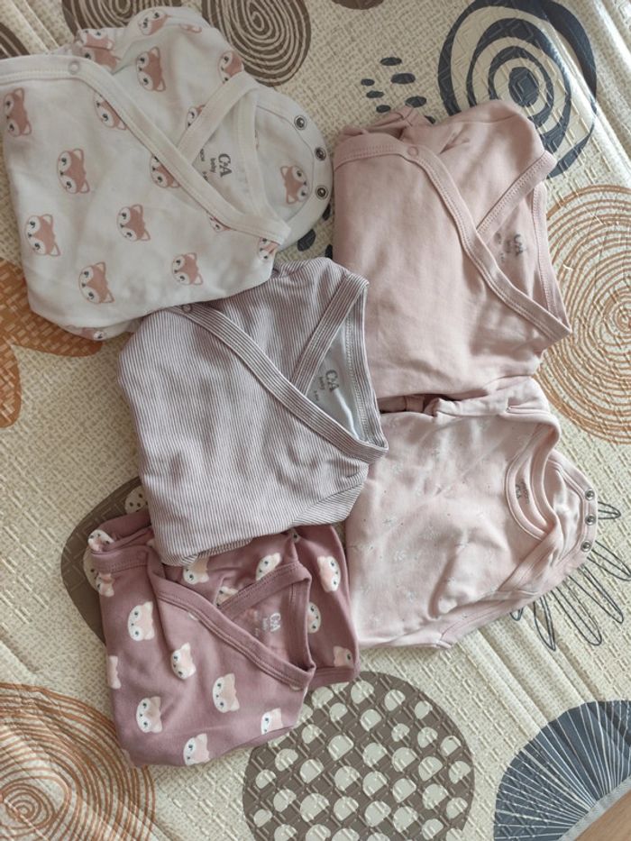 Lot de 5 bodies manches longues fille neufs - photo numéro 3