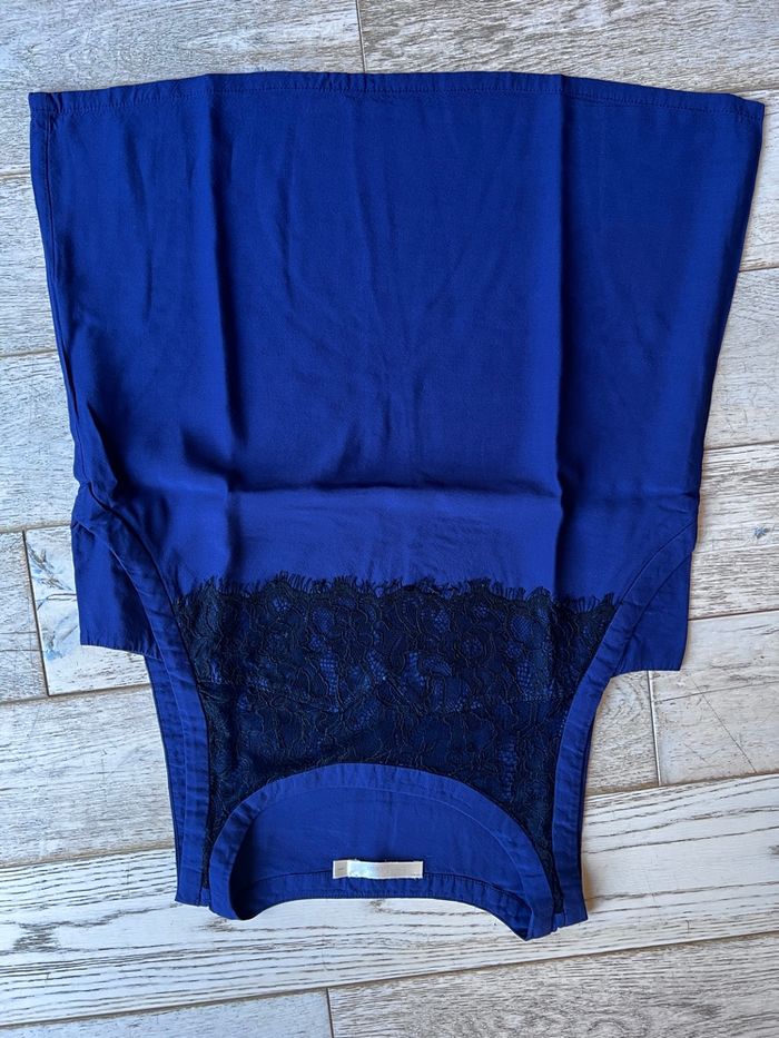 Top See U Soon  bleu marine dentelle noire - photo numéro 3