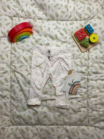 pantalon en toile blanc à motifs taille réglable 6 mois tape à l'oeil