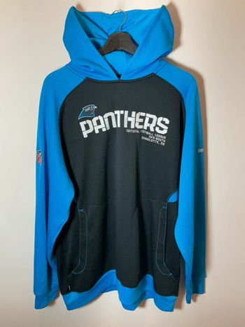 Sweat à capuche pour homme Reebok NFL Carolina Panthers noir et bleu ciel taille XL 217