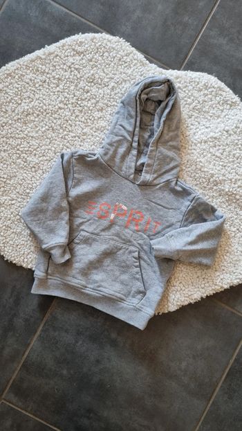 Sweat capuche Esprit 3 ans - 98 cm  gris garcon