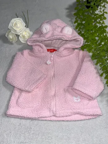 Très belle veste à capuche longue manche bébé fille