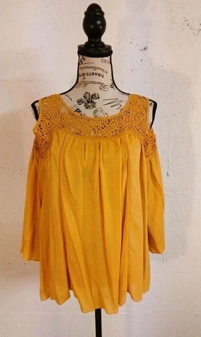💛 Blouse fluide moutarde – Jennyfer – Taille 42/44 – Très bon état - photo numéro 6